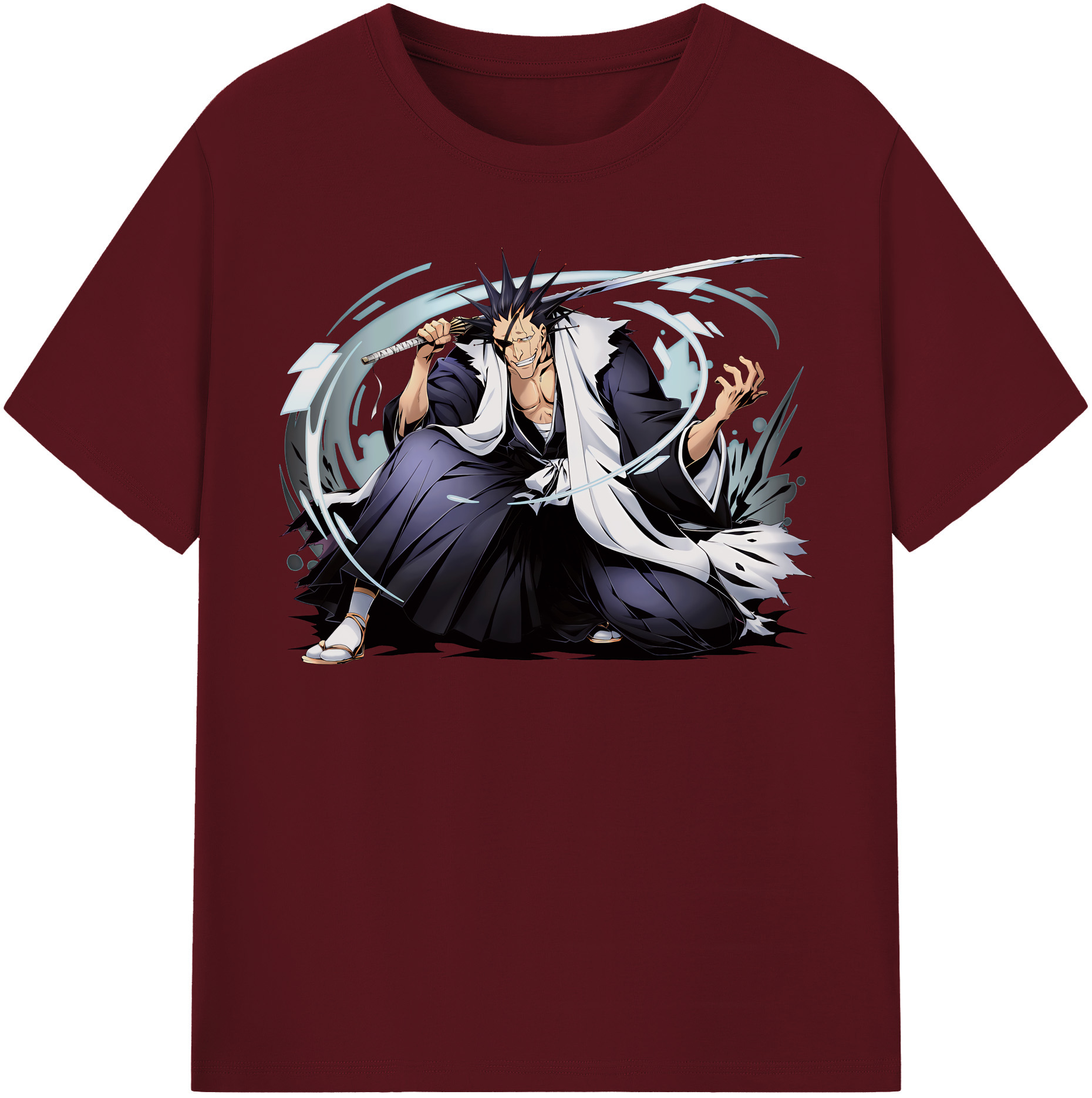 （画像用） ブリーチ ざらき けんぱち BLEACH Zaraki Kenpachi 綿100％半袖Tシャツ（フロントプリント）